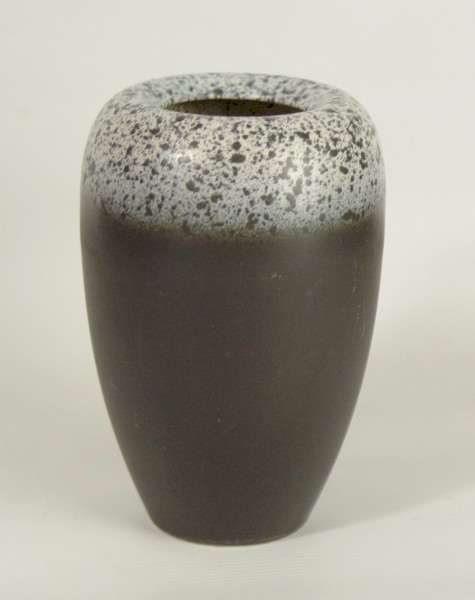 50er Jahre GS Keramik Vase - schwarz/weiss
