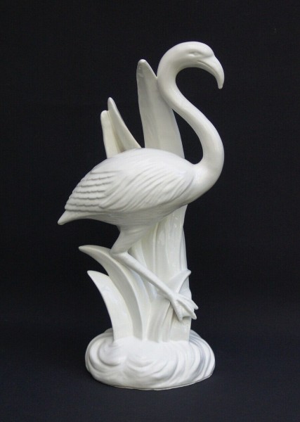 40 cm Porzellan Figur - Flamingo - 50er Jahre