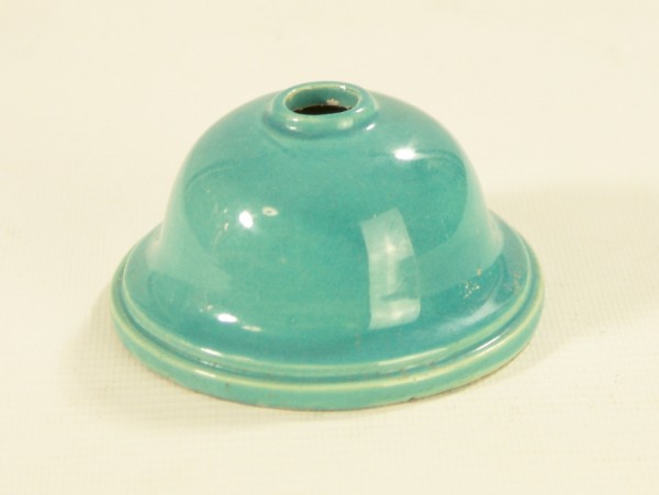 Keramik Baldachin für Deckenlampen - blau - 30er / 40er Jahre