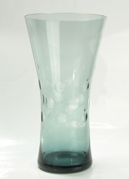 Wilhelm Wagenfeld große Glas Vase - Tropfenschliff - Turmalin