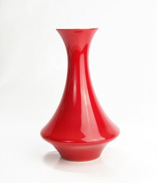 Porzellan Blumenvase - rot - 20 cm ~ 1960