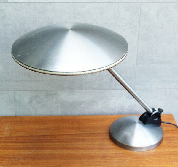 70s ALUMINOR Schreibtischlampe - UFO - silber