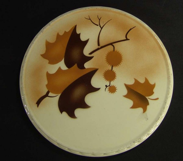 Art Deco Spritzdekor Keramik Tortenplatte