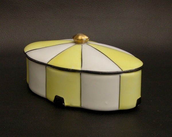 50er Jahre Deckeldose - Bonboniere - Steckenpferd - Keramik