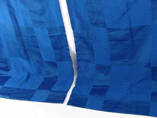 60er Jahre Gardine - Vorhang - blau - 1 Paar - je 160 x 110 cm