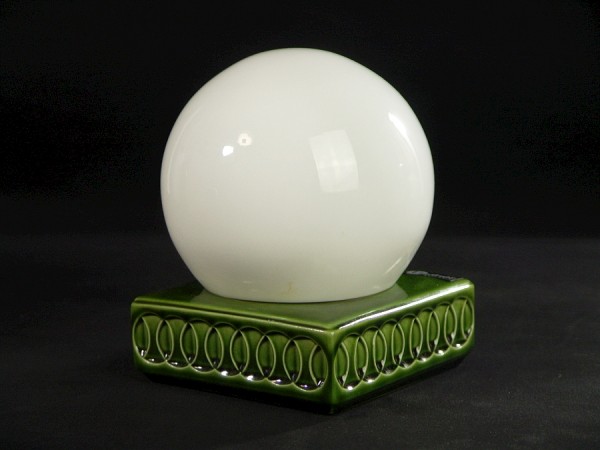70er Jahre Lindner Wandlampe - Deckenlampe - Keramik - Glaskugel - grün